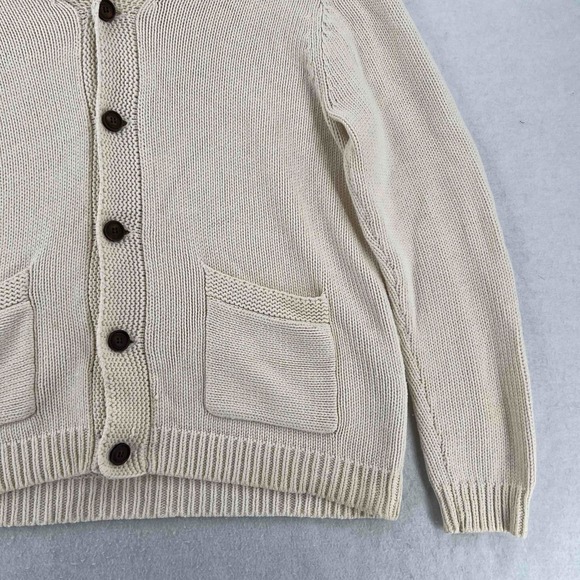 Lucky Brand Mens Ivory Cardigan Sweater Button Down Cotton Knit Size XL - Picture 4 of 9